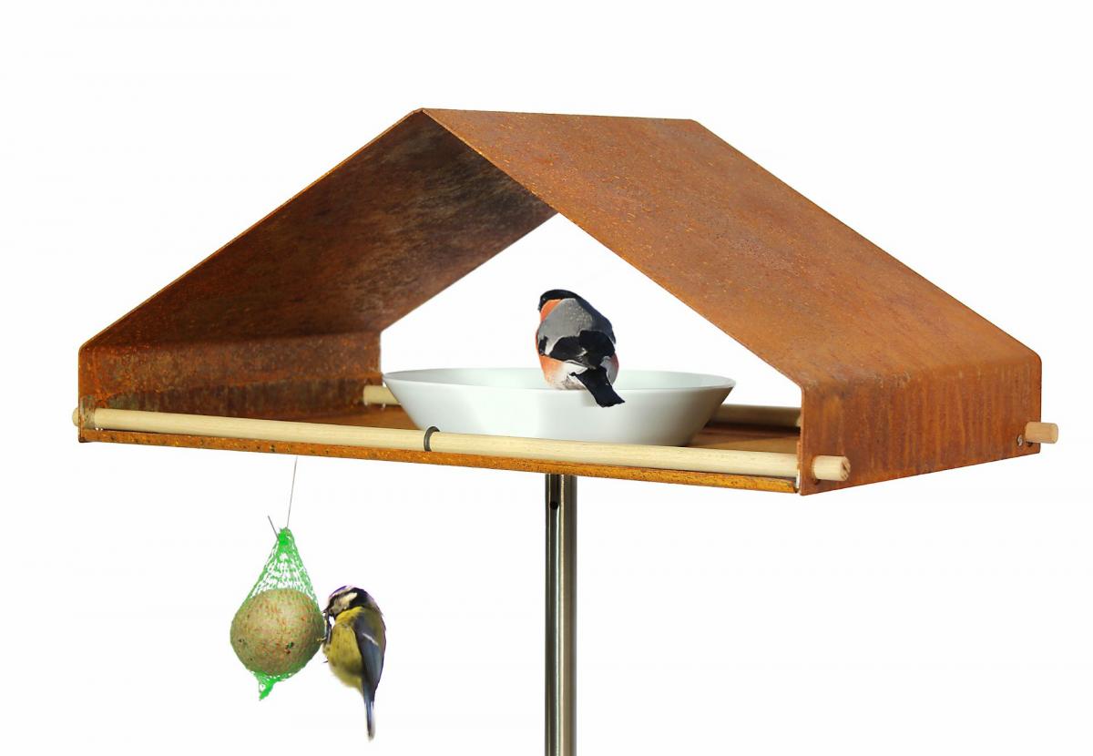 VHT-13-R Vogelhaus in Cortenstahl