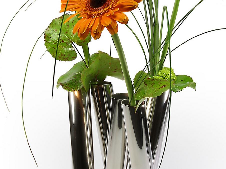 vase mit 6 zylindern und gerbera